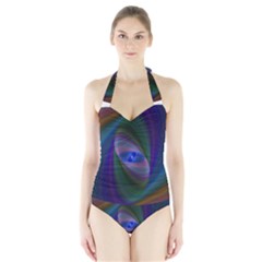 Eye Of The Galactic Storm Women s Halter One Piece Swimsuit by StuffOrSomething