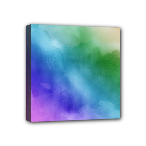 Rainbow Watercolor Mini Canvas 4  X 4  by StuffOrSomething