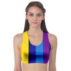 Rainbow Painting On Wood Sports Bra by StuffOrSomething