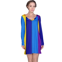 Rainbow Painting On Wood Long Sleeve Nightdress by StuffOrSomething