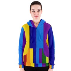 Rainbow Painting On Wood Women s Zipper Hoodie by StuffOrSomething