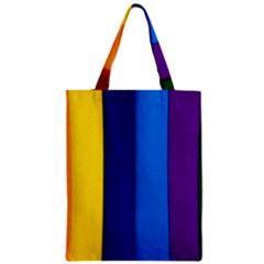 Rainbow Painting On Wood Zipper Classic Tote Bag by StuffOrSomething