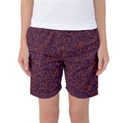 Seamless Orange Ornaments Pattern Women s Basketball Shorts