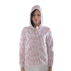 Hand Drawn Seamless Floral Ornamental Background Hooded Wind Breaker (women) by TastefulDesigns