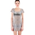 Romantic Pattern from Sea Shells Summer, Festive Wedding Bridal Short Sleeve Bodycon Dress View1