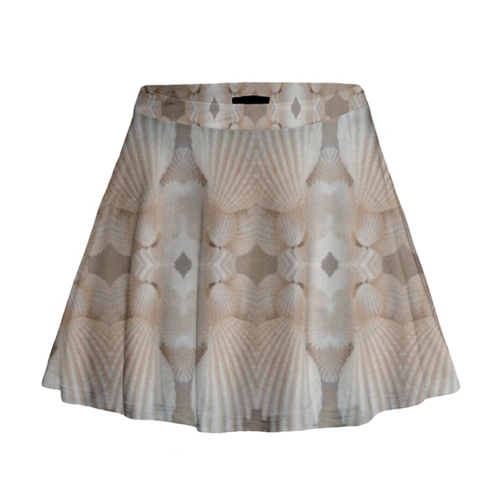 Romantic Pattern from Sea Shells Summer, Festive Wedding Bridal Mini Flare Skirt