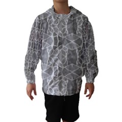 Grey White Tiles Geometric Stone Mosaic Tiles Hooded Wind Breaker (kids) by yoursparklingshop