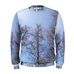 Natural Brown Blue, Large Trees In Sky Men s Sweatshirt by yoursparklingshop