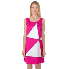 Funny Hot Pink White Geometric Triangles Kids Art Sleeveless Satin Nightdress by yoursparklingshop