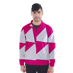 Funny Hot Pink White Geometric Triangles Kids Art Wind Breaker (men) by yoursparklingshop