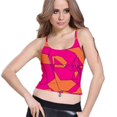 Funny Hot Pink Orange Kids Art Spaghetti Strap Bra Top by yoursparklingshop