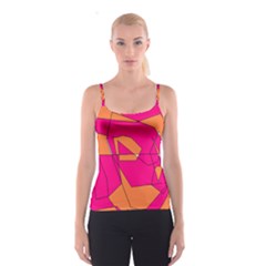 Funny Hot Pink Orange Kids Art Spaghetti Strap Top by yoursparklingshop