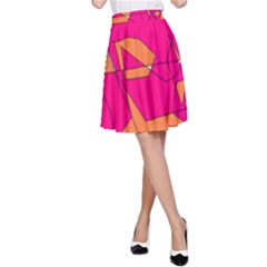 Funny Hot Pink Orange Kids Art A-line Skirt by yoursparklingshop