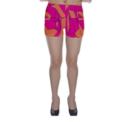 Funny Hot Pink Orange Kids Art Skinny Shorts by yoursparklingshop