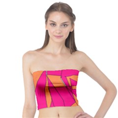 Funny Hot Pink Orange Kids Art Tube Top by yoursparklingshop