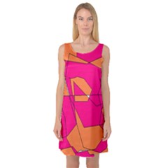 Funny Hot Pink Orange Kids Art Sleeveless Satin Nightdress by yoursparklingshop