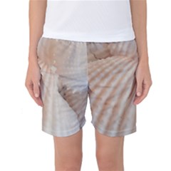 Tropical Romantic Exotic White Sea Shells Women s Basketball Shorts