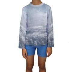 Sky Plane View Kid s Long Sleeve Swimwear by yoursparklingshop