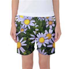 Yellow White Daisy Flowers Women s Basketball Shorts by yoursparklingshop