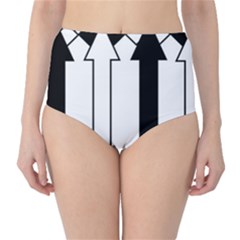 Funny Black And White Stripes Diamonds Arrows High-waist Bikini Bottoms by yoursparklingshop