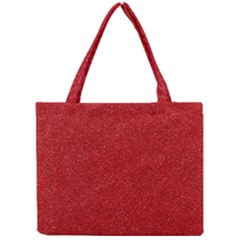 Festive Red Glitter Texture Mini Tote Bag by yoursparklingshop