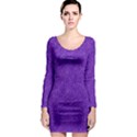 Festive Purple Glitter Texture Long Sleeve Bodycon Dress View1