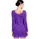 Festive Purple Glitter Texture Long Sleeve Bodycon Dress View2