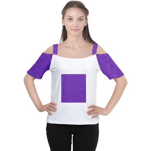 Festive Purple Glitter Texture Women s Cutout Shoulder Tee by yoursparklingshop