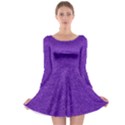 Festive Purple Glitter Texture Long Sleeve Skater Dress View1