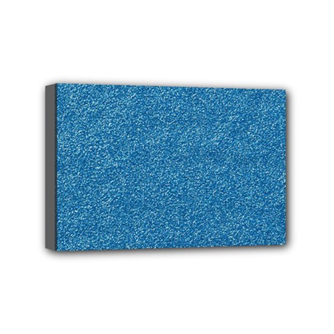 Festive Blue Glitter Texture Mini Canvas 6  X 4  by yoursparklingshop