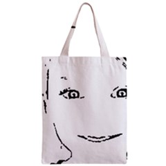 Portrait Black And White Girl Zipper Classic Tote Bag by yoursparklingshop