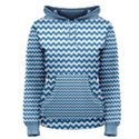 Dark Blue White Chevron  Women s Pullover Hoodie View1