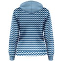 Dark Blue White Chevron  Women s Pullover Hoodie View2