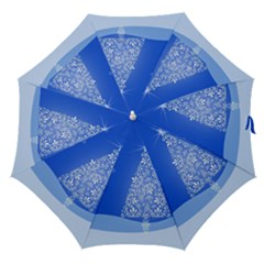 Blue White Christmas Tree Straight Umbrellas by yoursparklingshop