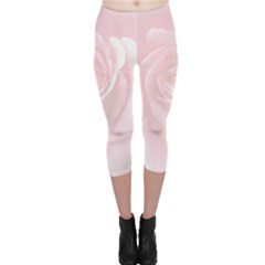 Pink White Love Rose Capri Leggings  by yoursparklingshop