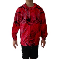 Red Love Roses Hooded Wind Breaker (kids) by yoursparklingshop