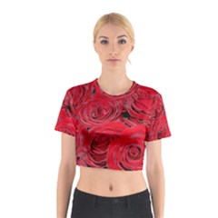 Red Love Roses Cotton Crop Top by yoursparklingshop