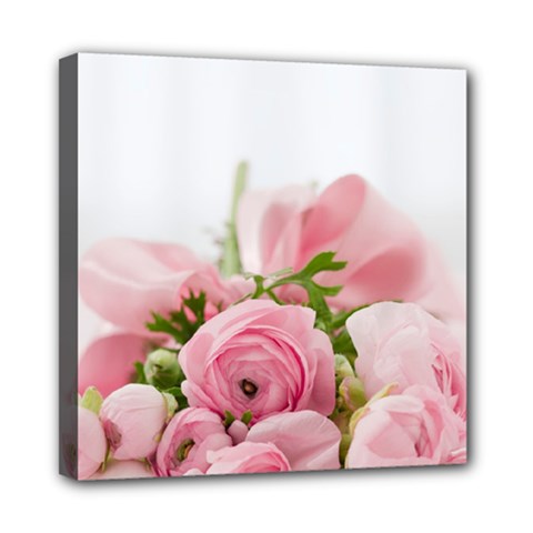 Romantic Pink Flowers Mini Canvas 8  X 8  by yoursparklingshop