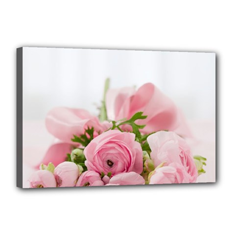 Romantic Pink Flowers Canvas 18  X 12  by yoursparklingshop