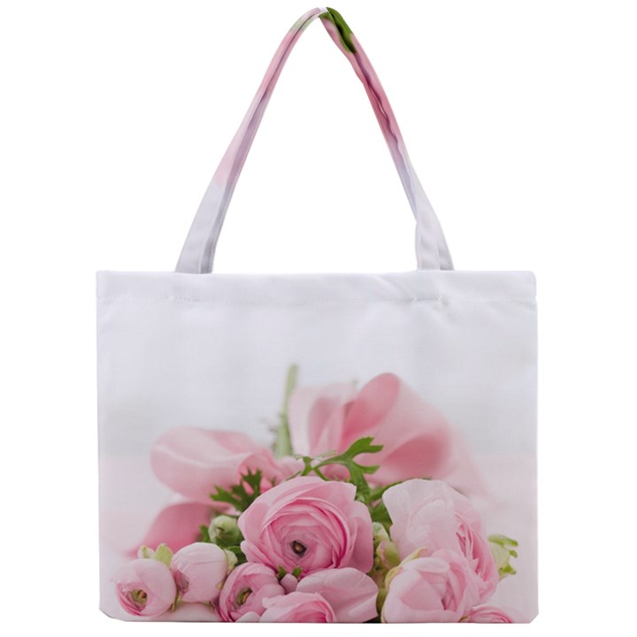 Romantic Pink Flowers Mini Tote Bag