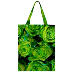 Festive Green Glitter Roses Valentine Love  Zipper Classic Tote Bag by yoursparklingshop