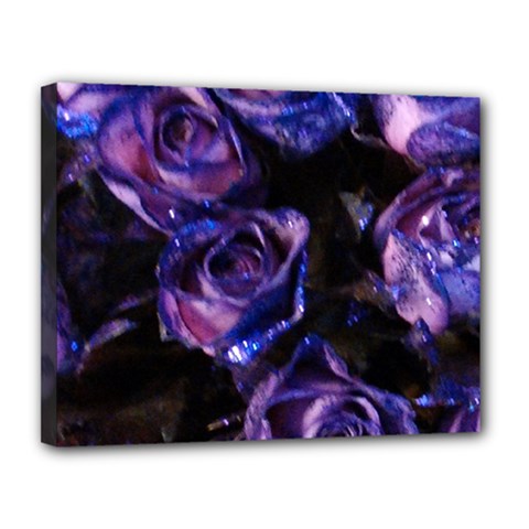 Purple Glitter Roses Valentine Love Canvas 14  X 11  by yoursparklingshop