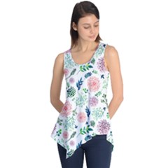 Hand Painted Spring Flourishes Flowers Pattern Sleeveless Tunic by TastefulDesigns