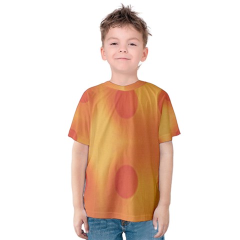 Sunny Happy Orange Dots Kid s Cotton Tee by yoursparklingshop