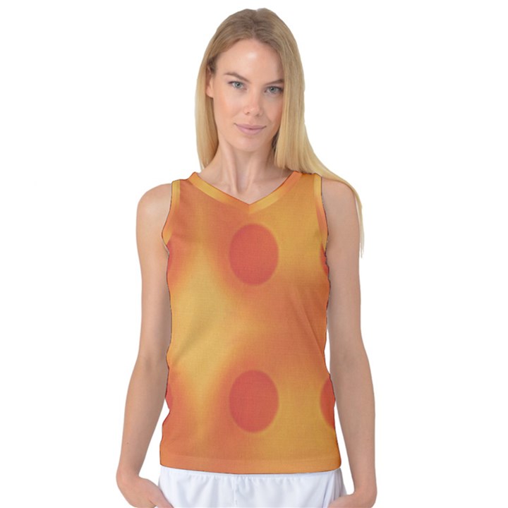 Sunny Happy Orange Dots Women s Basketball Tank Top