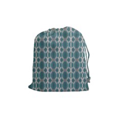 Tropical Blue Abstract Ocean Drops Drawstring Pouches (medium)  by yoursparklingshop