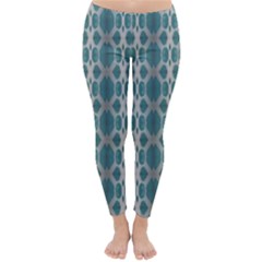 Tropical Blue Abstract Ocean Drops Winter Leggings  by yoursparklingshop