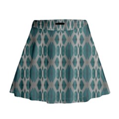 Tropical Blue Abstract Ocean Drops Mini Flare Skirt