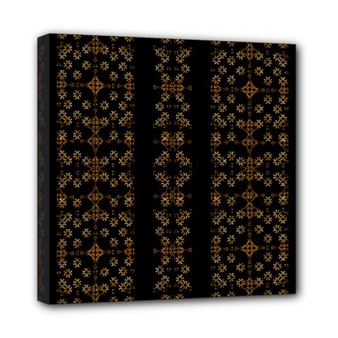 Dark Arabic Stripes Mini Canvas 8  X 8  by dflcprints