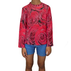 Red Roses Love Kid s Long Sleeve Swimwear by yoursparklingshop